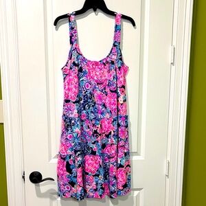 Lilly Pulitzer Loro Tiered Swing Dress Turtle Amazement Size Extra Large